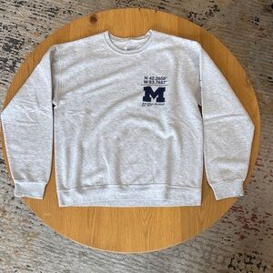 Gray University of Michigan Crewneck Sweater